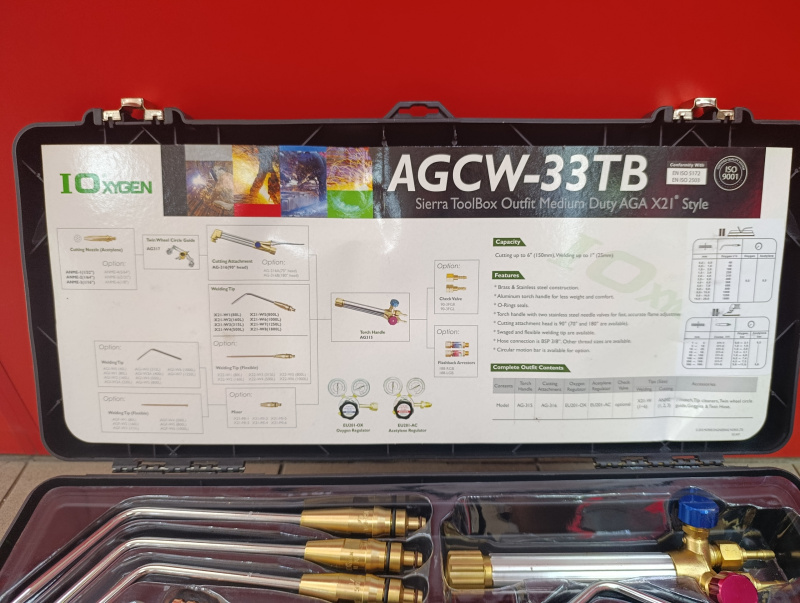 Газосварочное оборудование AGCW-33TB Sierra Toolbox Outfit Medium Duty AGA X21 Style